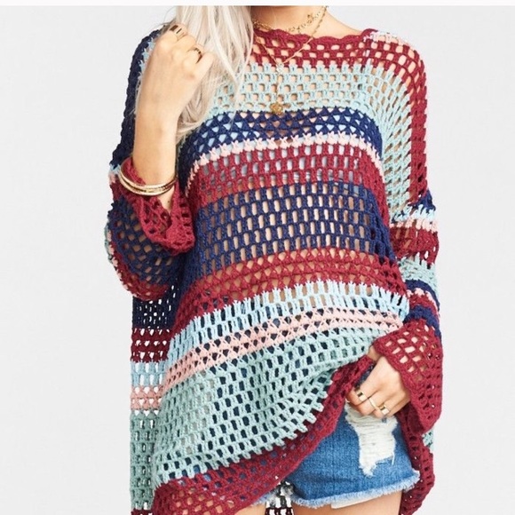 Show Me Your MuMu Sweaters - SHOW ME YOUR MUMU | PAULA PULLOVER CROCHET SWEATER